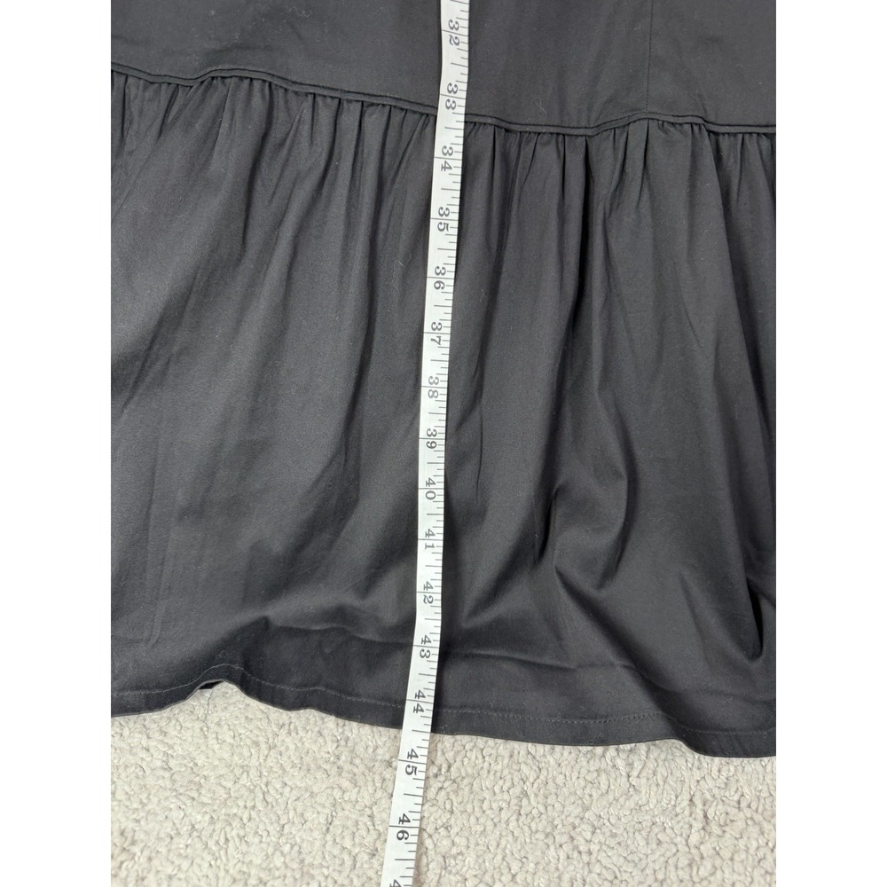 Chico's Black Cotton Poplin Tiered Midi Dress Size 4 (Chico's 0) - Picture 8 of 8